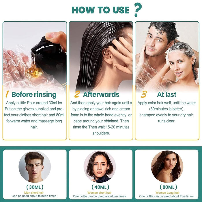 3 in 1 Black Hair Dye Shampoo - Buy 1 Get 1 Free ⏰