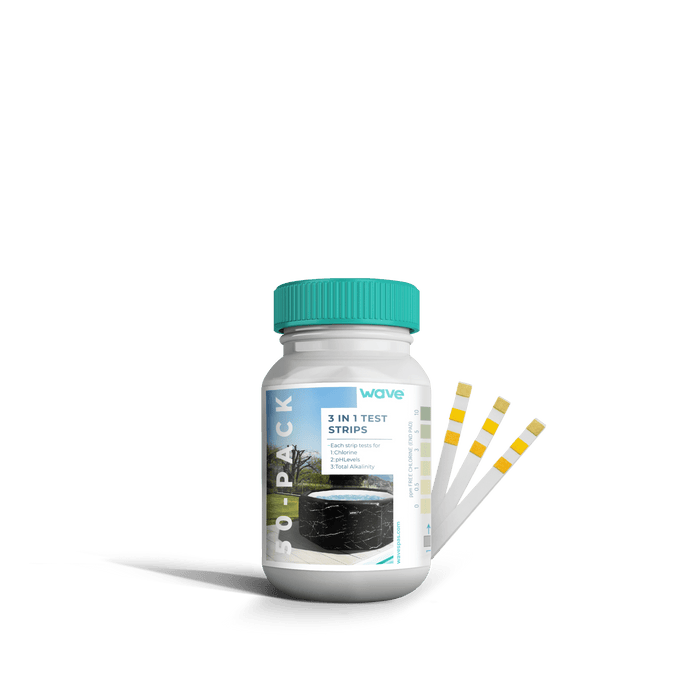 3-in-1 Test Strips | Chlorine, pH and Total Alkalinity | 50 Pack Chemicals Wave Spas USA