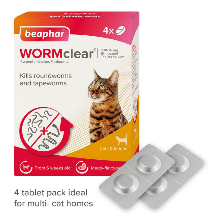 Beaphar WormClear Worming Tablets for Cats x 4