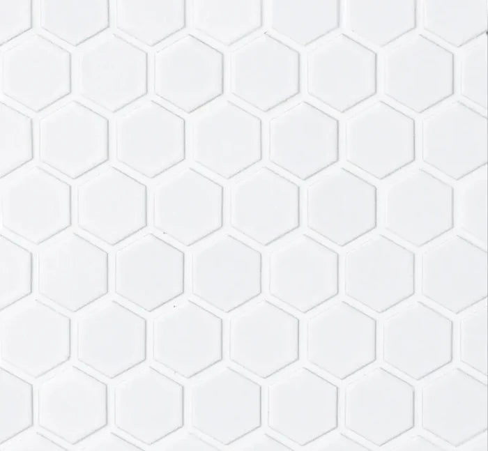 Shop Cepac Retro HEX-1M Matte White 1" Hex |   Artistic Tile & Stone