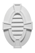 Decorative Louver Vertical Oval with Flat Trim and Keystones
