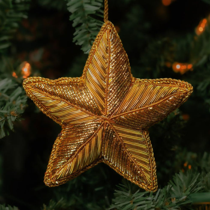 Gold Zardozi Star Ornament