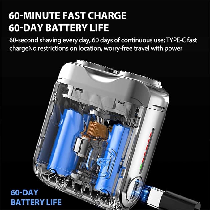 Novashave® - Portable Rotary Dual Ring Electric Shaver