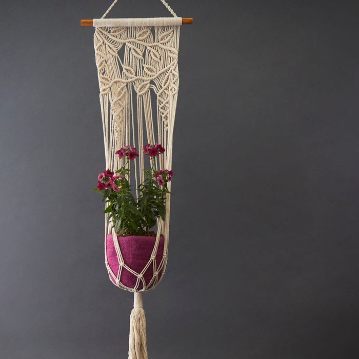 Pink Felt Hanging Succulent Planter Set