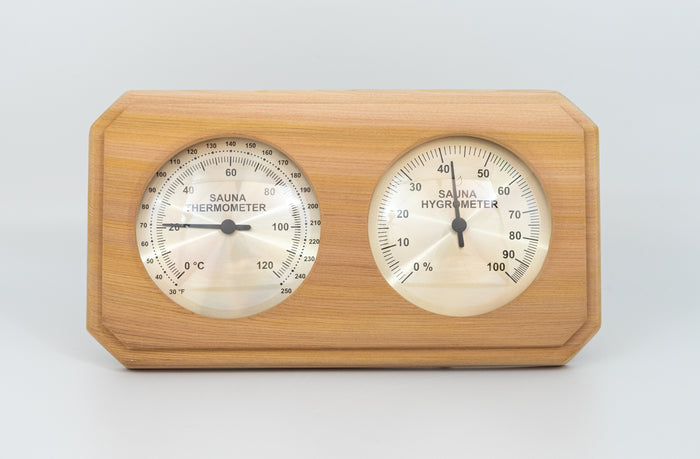 Red Cedar Thermometer and Hygrometer - Superior Saunas