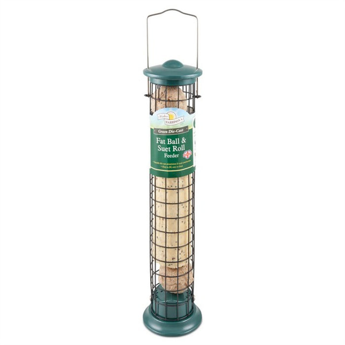Walter Harrisons Green Die Cast Suet Roll and Fat Ball Feeder 2 Sizes