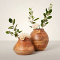 Wooden Pot Vase Set