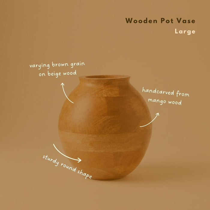 Wooden Pot Vase Set